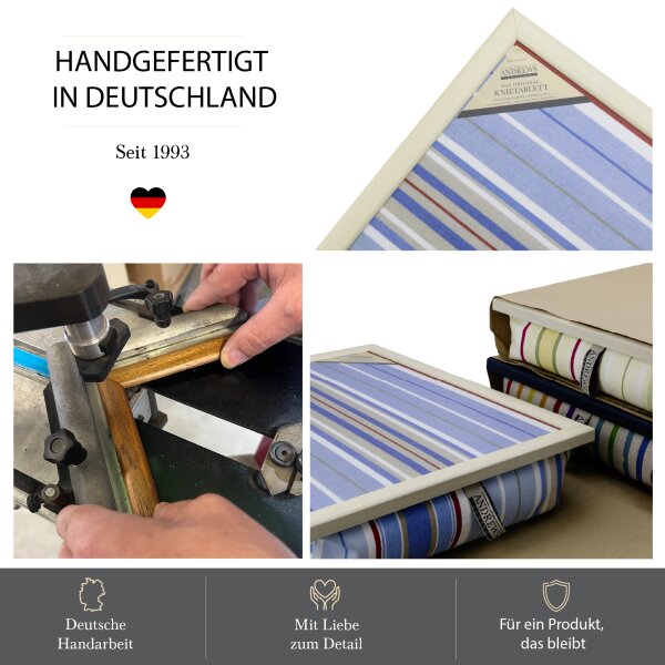Knietablett mit Kissen Blue Stripe