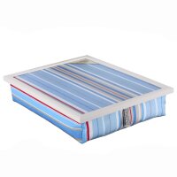 Knietablett mit Kissen Blue Stripe