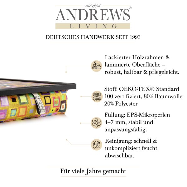 Knietablett mit Kissen Cubic Art