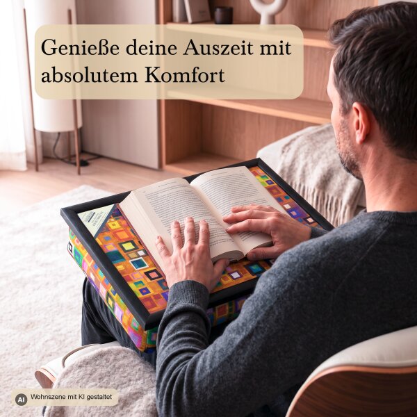 Knietablett mit Kissen Cubic Art