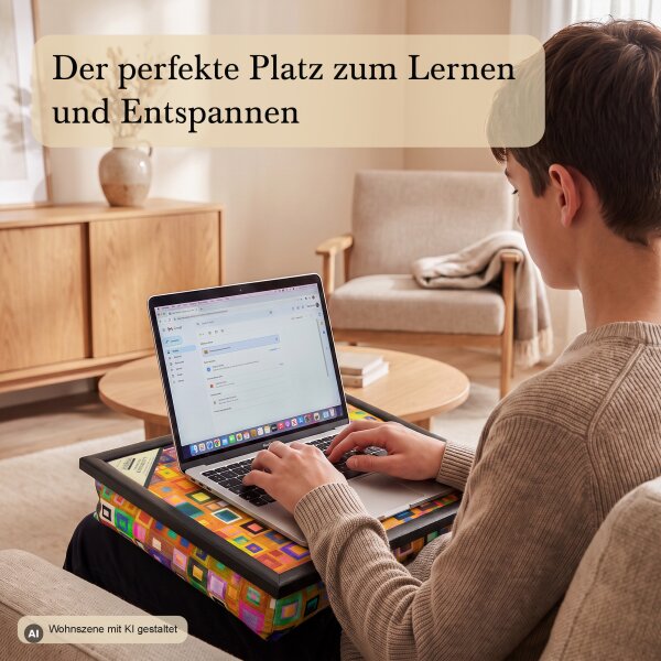 Knietablett mit Kissen Cubic Art
