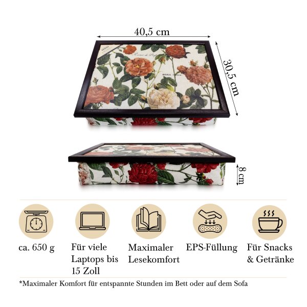 Knietablett mit Kissen Classic Rose