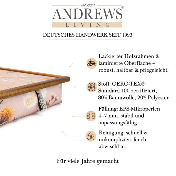 Knietablett mit Kissen Dried Flowers