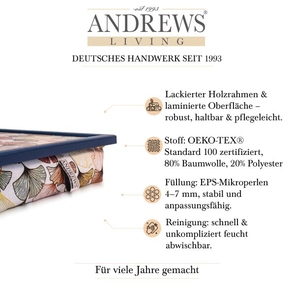 Knietablett mit Kissen Ginkgo Atelier