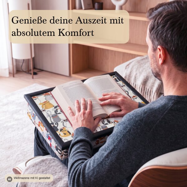 Knietablett mit Kissen Urban Cats