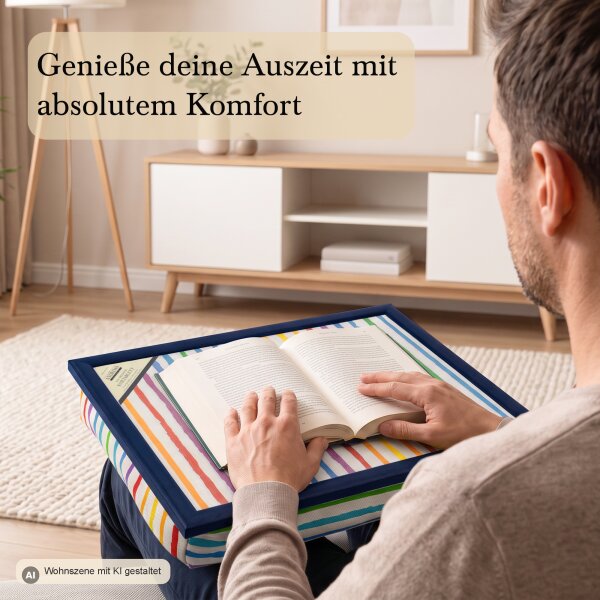 Knietablett mit Kissen Crayon Stripe