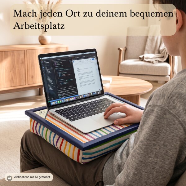Knietablett mit Kissen Crayon Stripe