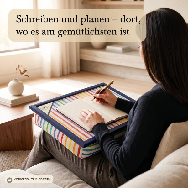 Knietablett mit Kissen Crayon Stripe