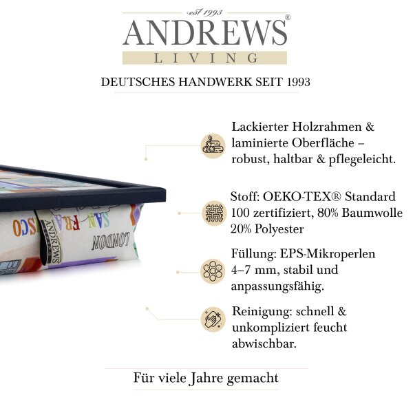 Knietablett mit Kissen City Icons