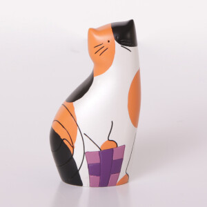 "Surprise" Glückskatze mit Geschenk 9 cm Katzenfigur Dekofigur Katzen